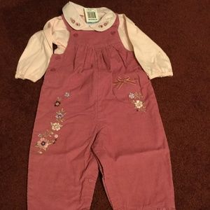 first impressions girls antique rose overall set